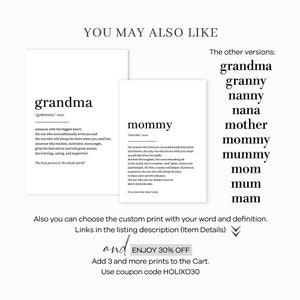 Nana-definition, Nana-present, presenter till Nana, mors dag-present, Nana-födelsedagspresenter, Nan-nan-present, mormor, mormors väggkonst, Nana-tryck bild 8