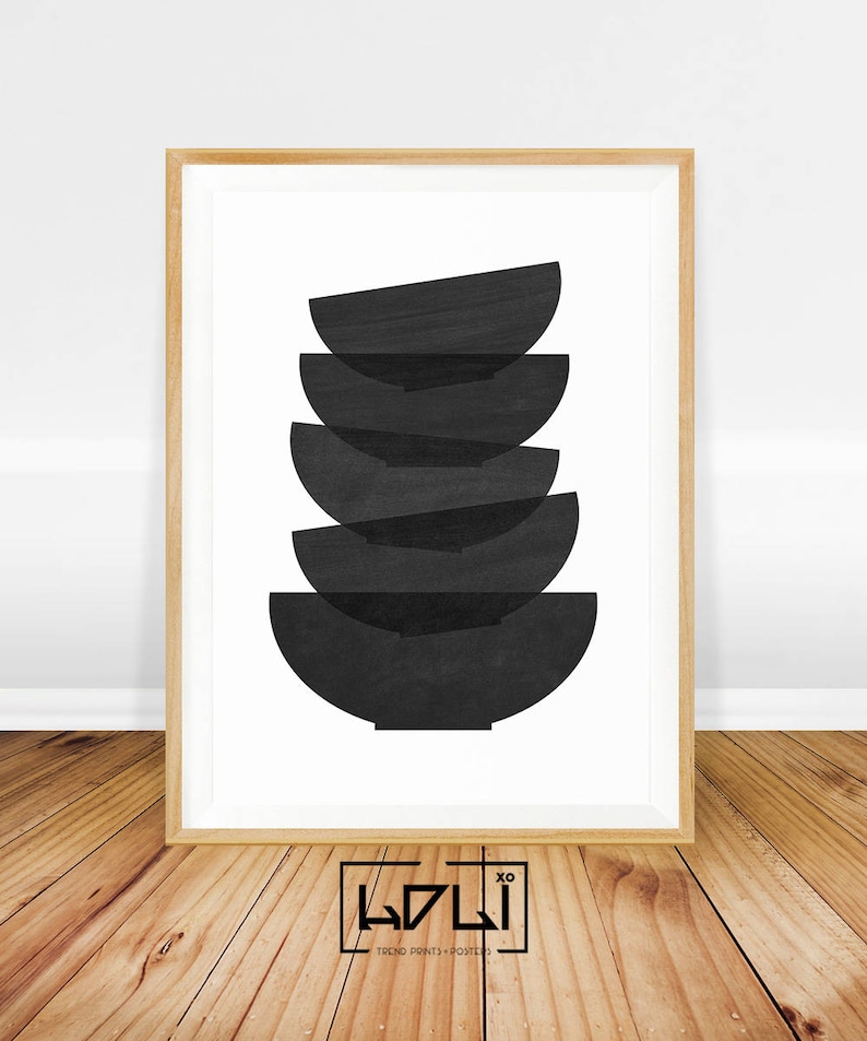 Modern Kitchen Art Print, Minimalist Wall Decor, Art for Kitchen Printable, Minimalist Poster, Modern Kitchen Decor, Black and White Kitchen image 4