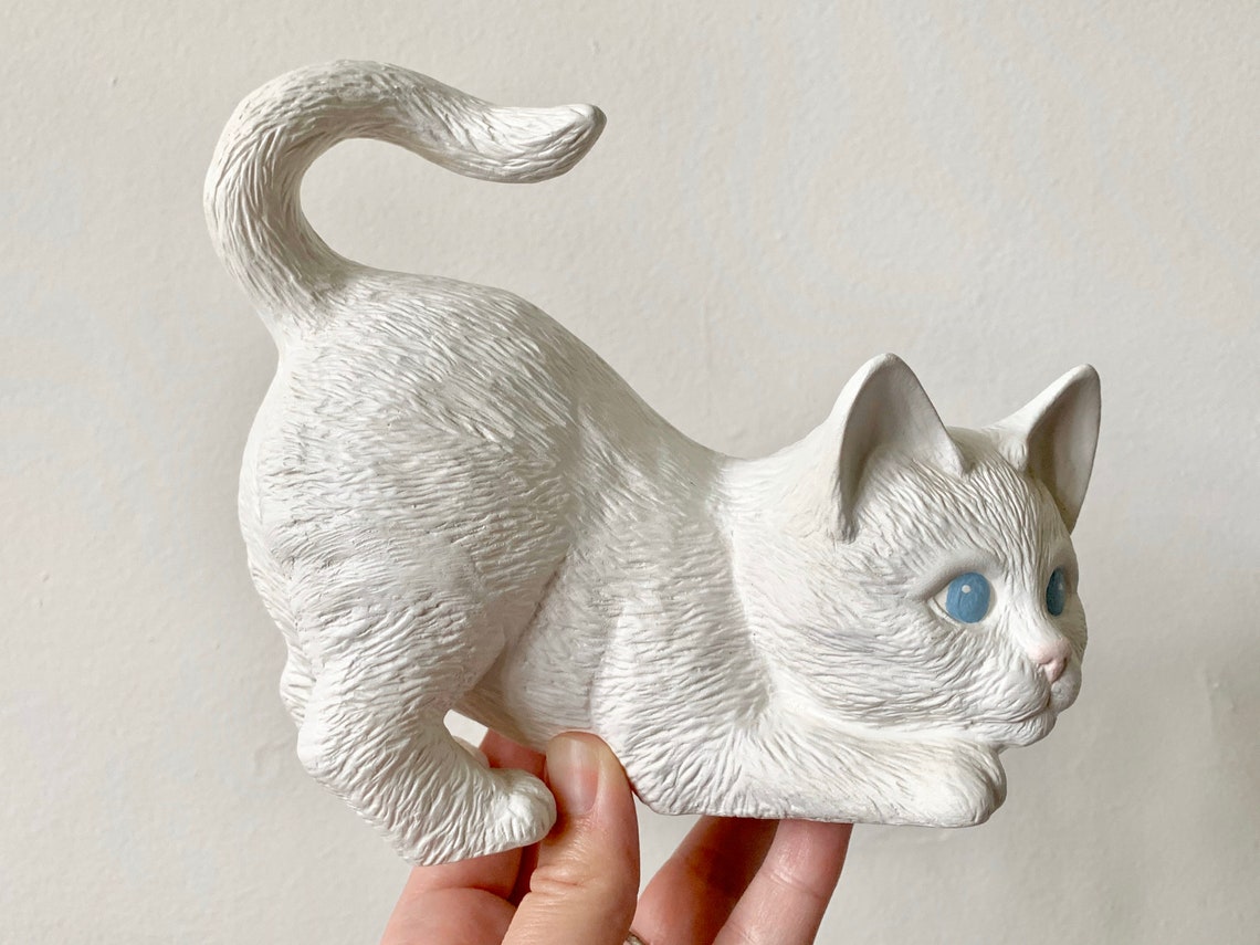 Figurine de chat en céramique vintage figurine de chat en Etsy