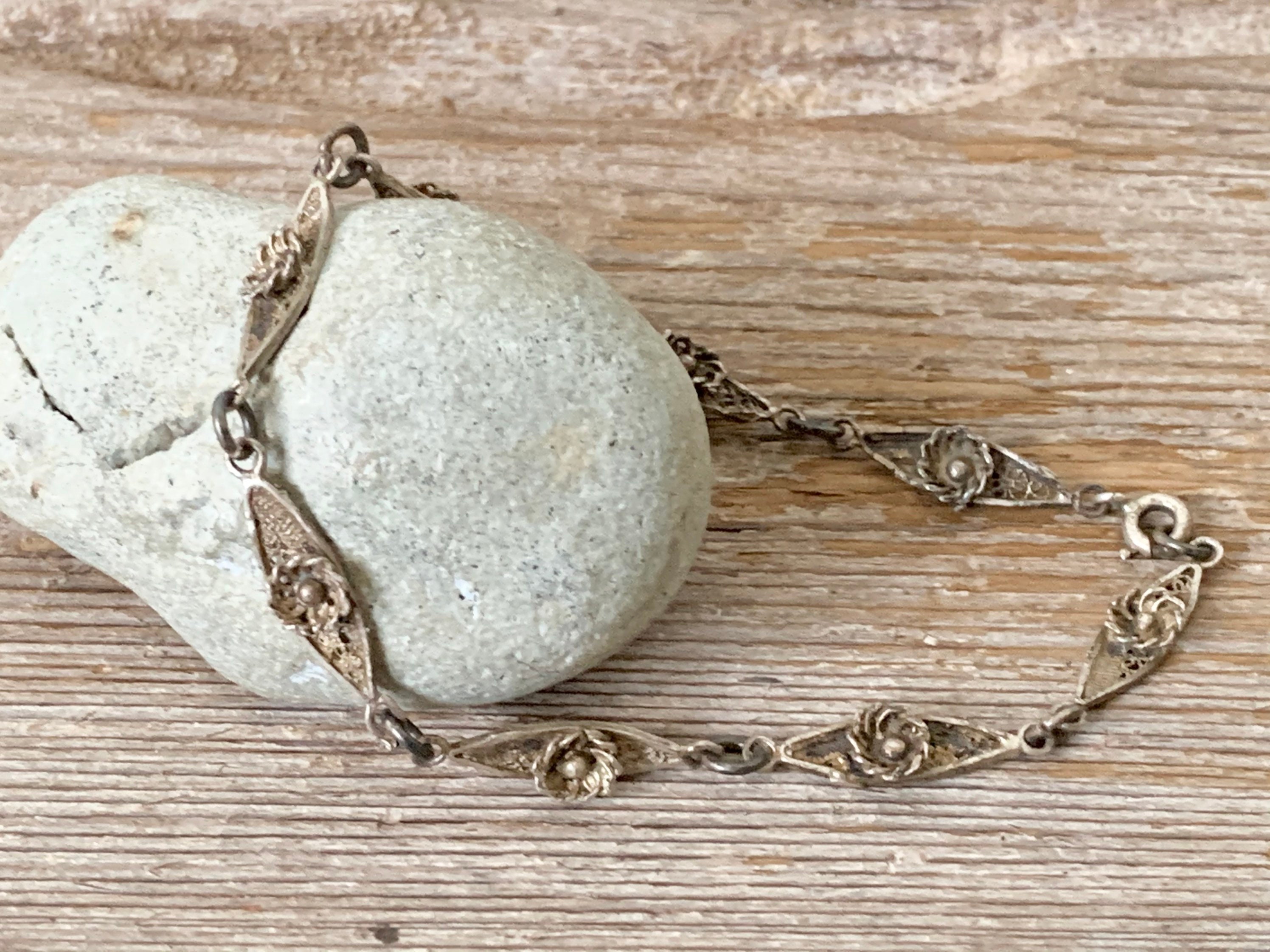 Vintage German Silver Bracelet German Silver Bracelet Linked Etsy