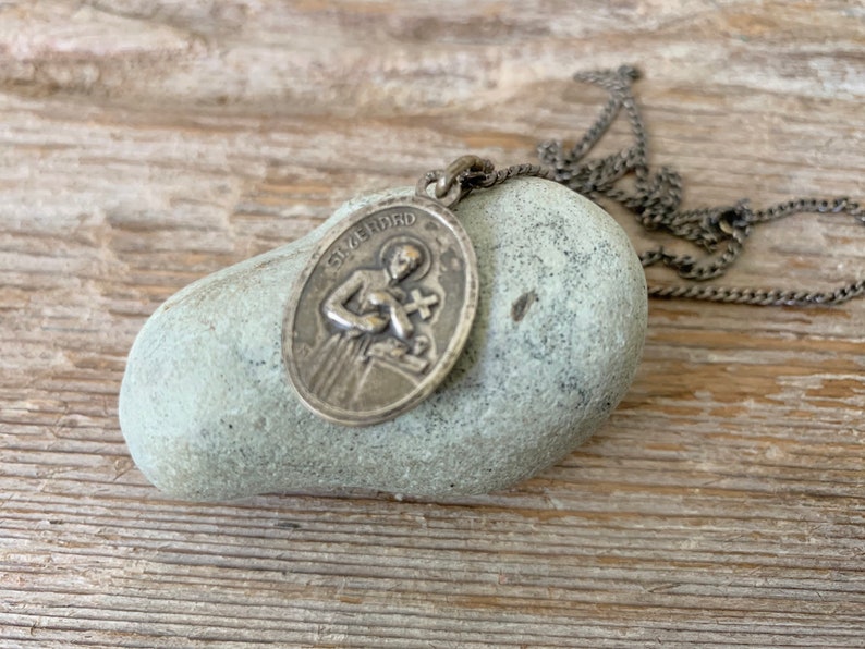 Gerard pendant Vintage Catholic St Gerard Medallion Saint Gerard Vintage St patron saint of motherhood pendant St Gerard pendant
