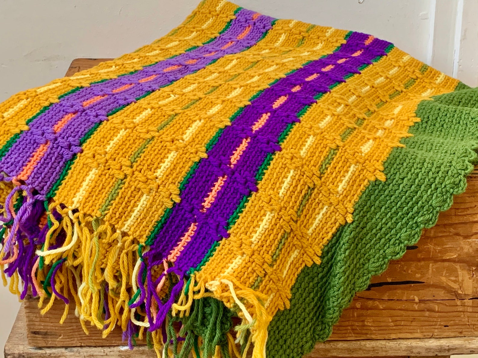 Vintage handmade afghan blanket vintage handmade afgahn Etsy