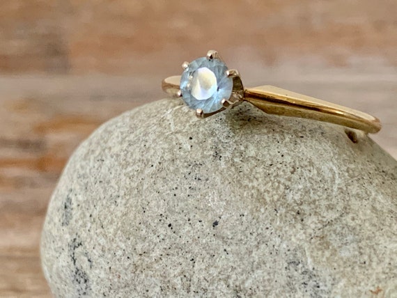 Vintage 14K gold aquamarine ring, 14k gold aquamar