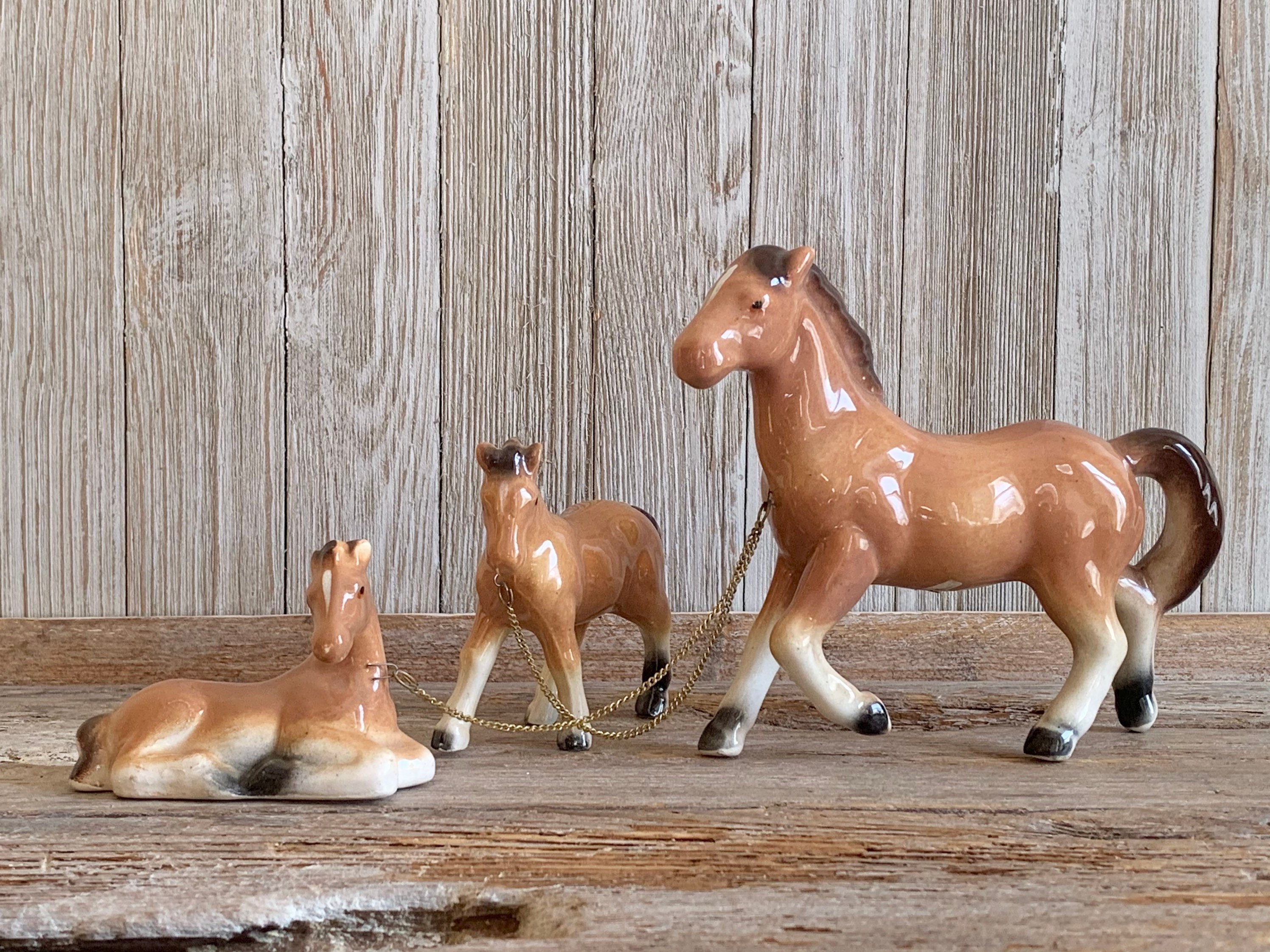 Vintage ceramic horse set made in Japan midcentury ceramic Etsy