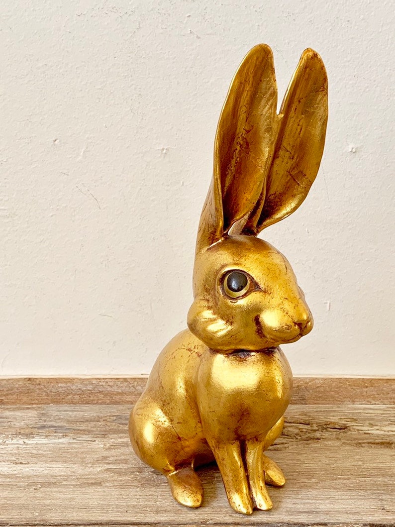 Freeman McFarlin ceramic Signed Freemam McFarlin gold long eared rabbit Vintage Freeman McFarlin gold rabbit Freeman McFarlin Pottery