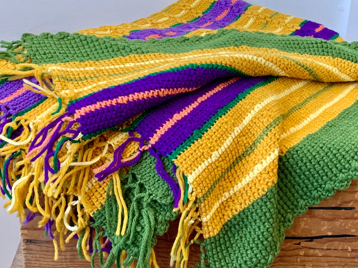 Vintage handmade afghan blanket vintage handmade afgahn Etsy