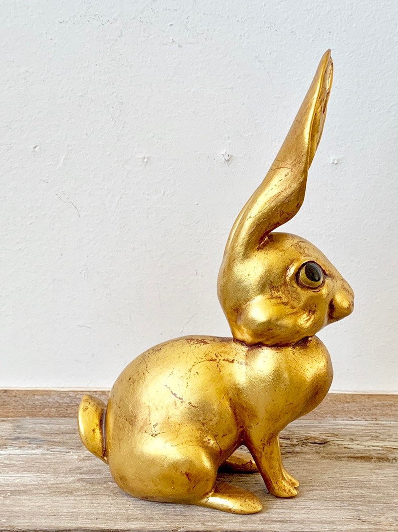 Freeman McFarlin ceramic Signed Freemam McFarlin gold long eared rabbit Vintage Freeman McFarlin gold rabbit Freeman McFarlin Pottery