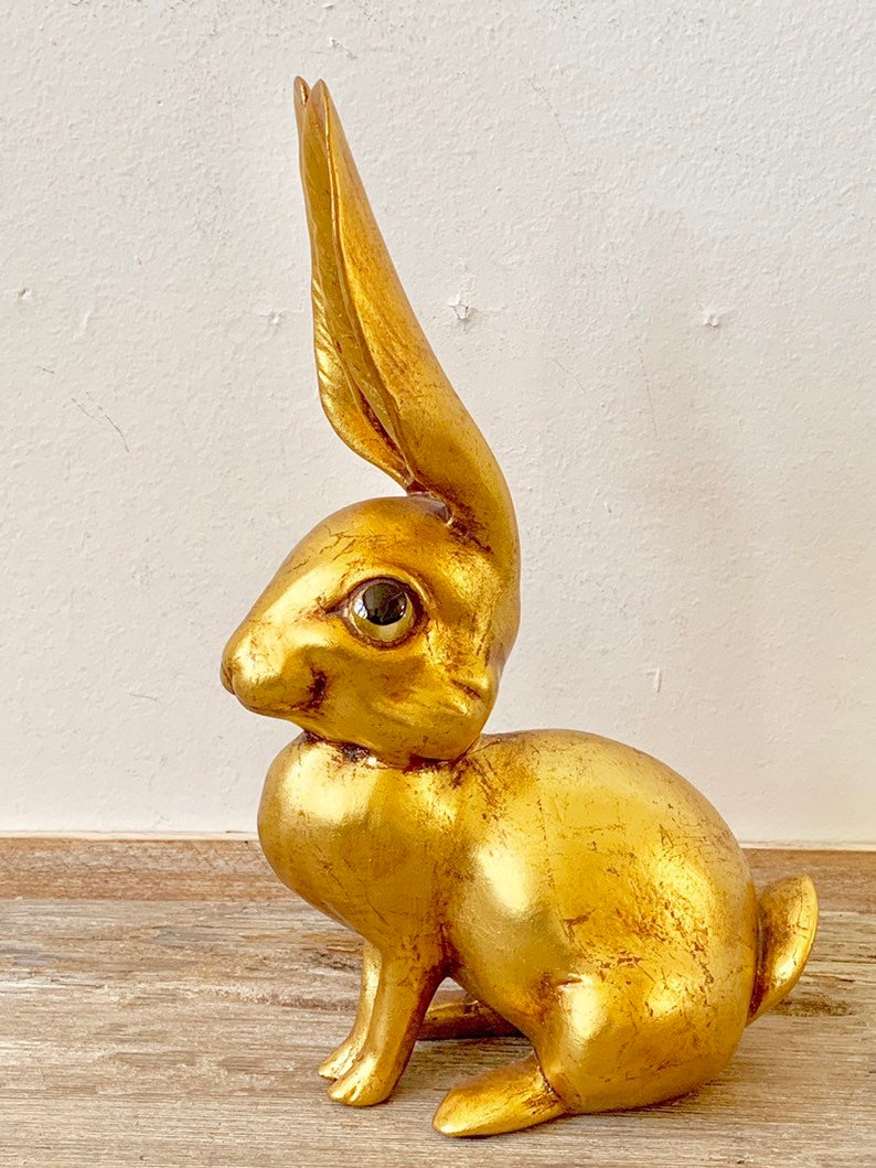 Freeman McFarlin ceramic Signed Freemam McFarlin gold long eared rabbit Vintage Freeman McFarlin gold rabbit Freeman McFarlin Pottery