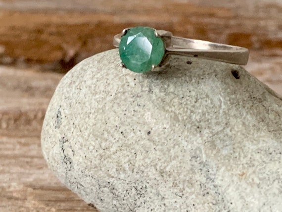 Vintage raw emerald ring, vintage emerald ring, ra