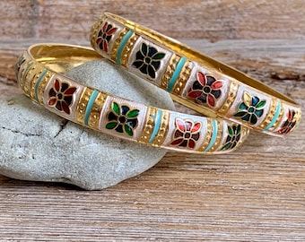 trio of bracelets Vintage bangles set of gold tone brass bangles brass bangle bracelets joblot of bangles vintage retro jewellery