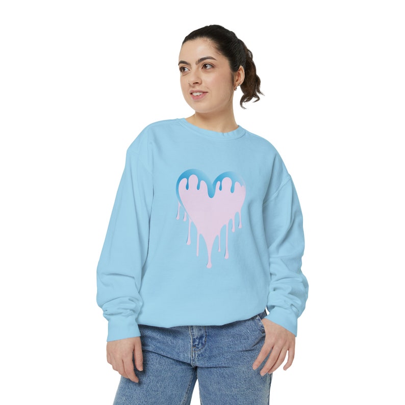 Pop Art Valentine's Heart Dripping Heart Unisex Garment-dyed Sweatshirt ...