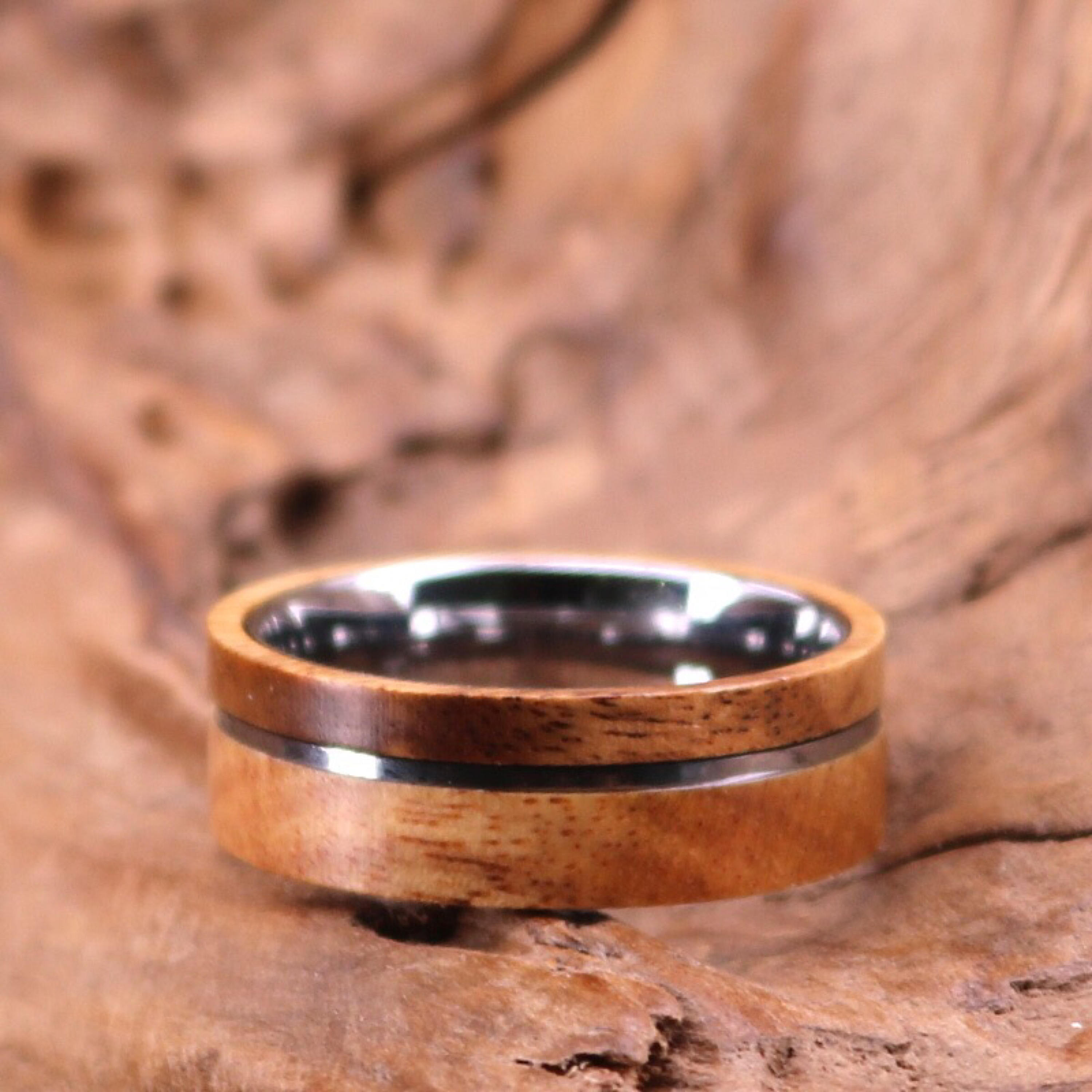 Tungsten Ring Zebra Wood Mens Wedding Band Mens Wedding Etsy