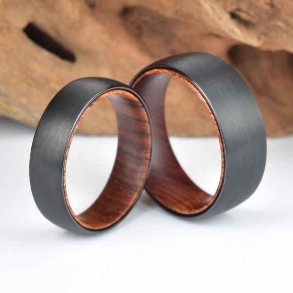 Iron Wood Tungsten Wedding Band, Tungsten and Wood Ring, Mens Wedding Band, Mens Wedding Ring, Wood Ring, Tungsten Ring, Mens Tungsten Band