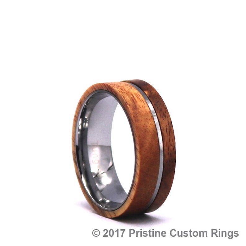 Tungsten Ring Zebra Wood Mens Wedding Band Mens Wedding Etsy