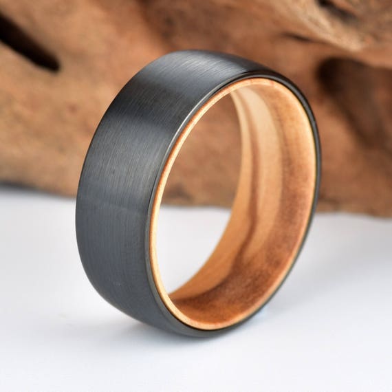 Men's Olive Wood Ring  Wood wedding rings - ETRNL