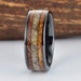 Whisky Barrel Wood Antler Black Ceramic Ring Mens Wedding Band Custom Rings By Pristine 