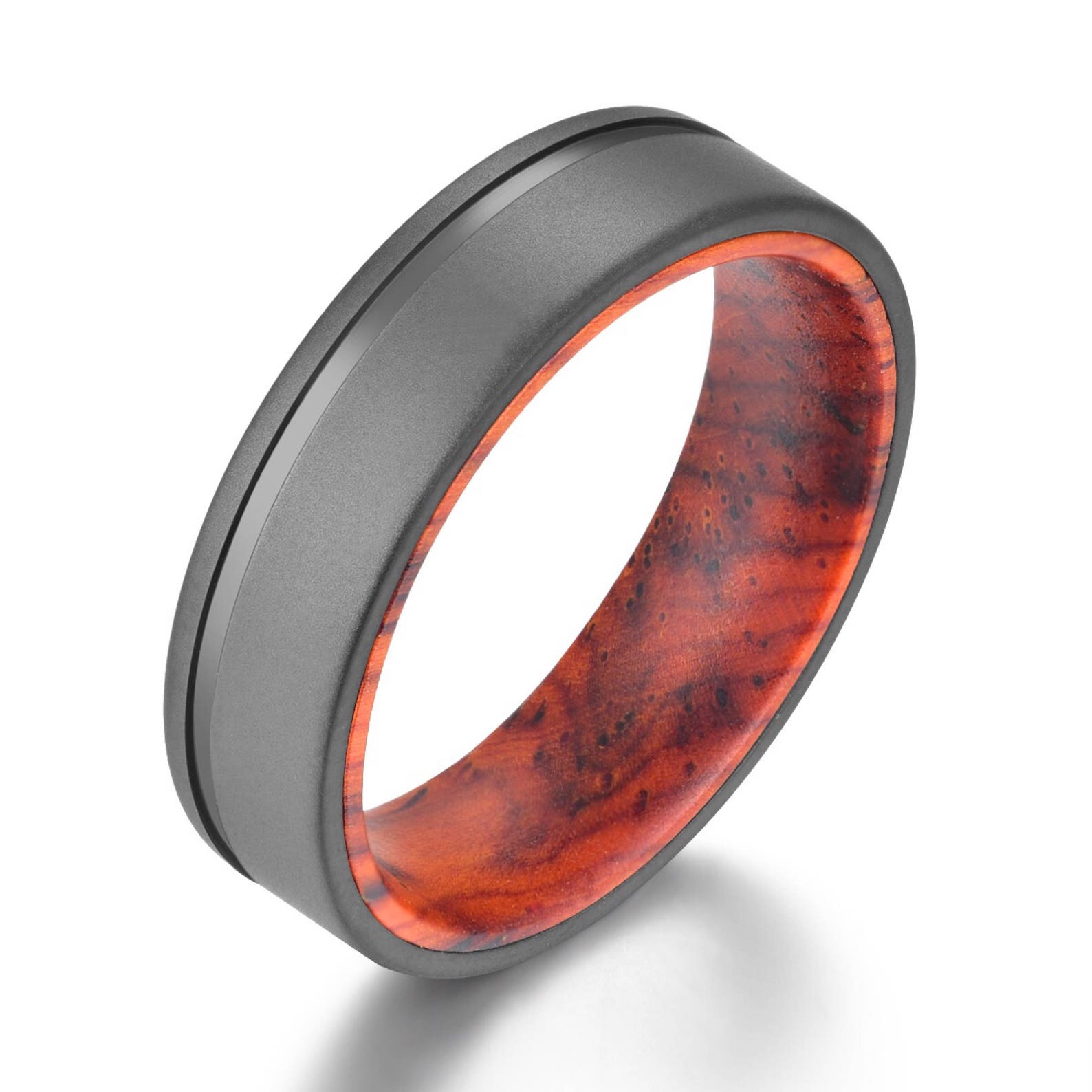Titan Cocobolo Holz Herren Ehering HolzRing Gun Metall grau - Etsy.de