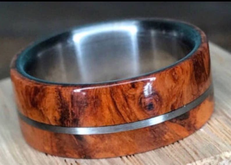 Tungsten Ring Zebra Wood Mens Wedding Band Mens Wedding Etsy