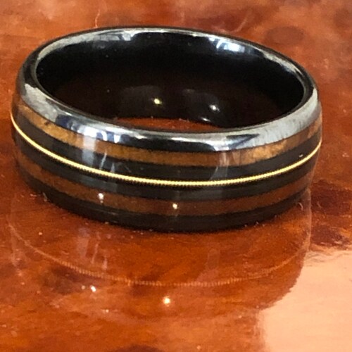 Guitar String Ring Gold Wedding Band Mens Ring Guitar Etsy