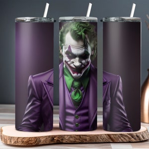 Killer Clown 20 oz Tumbler Wrap, Digital Download PNG, Sublimation Design, joker tumbler wrap, DC Comics