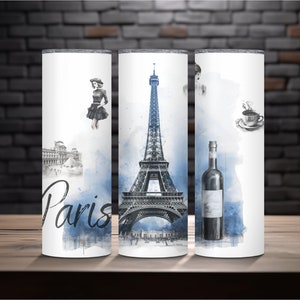 Paris tumbler 20 oz Tumbler Wrap, Digital Download PNG, Sublimation Design, Eiffel tower