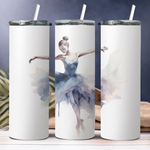 Ballerina Tumbler, Wrap 20 oz, Sublimation Design, ballerina tumbler, watercolor tumbler wrap, dance mom tumbler