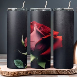 Red Roses Tumbler 20 oz Tumbler Wrap, Digital Download PNG, Sublimation Design, skinny tumbler