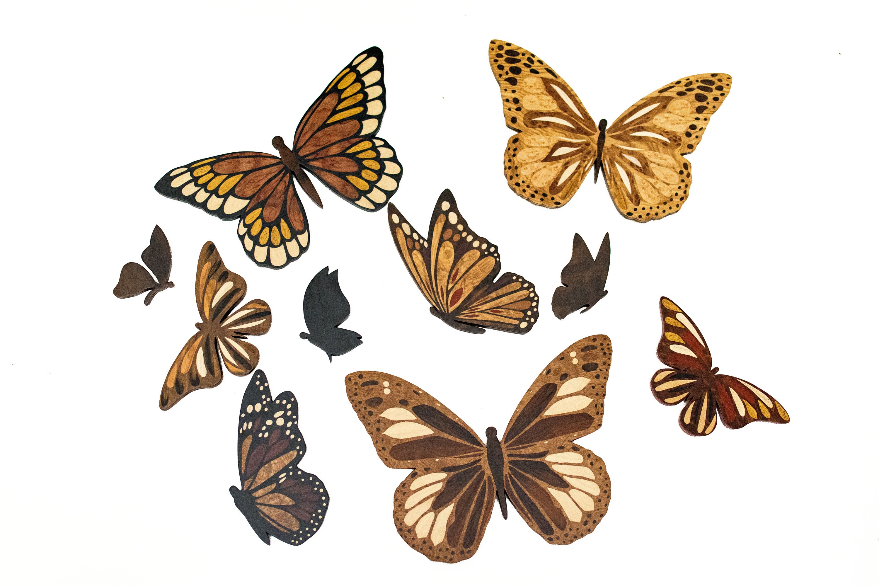 Inlay butterflies wooden butterflies wall art marquetry Etsy