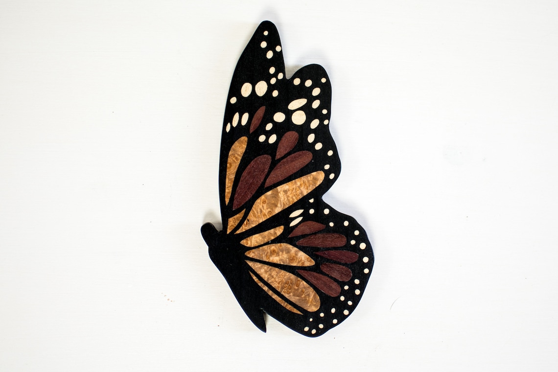 Inlay butterflies wooden butterflies wall art marquetry Etsy