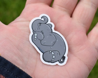 Cute Chubby Elephant Sticker, PenPal Gift Sticker, Kawaii Sticker, Cute Kawaii Stationary, Zoologist gift, Elephant Conserve, Lucky Animal