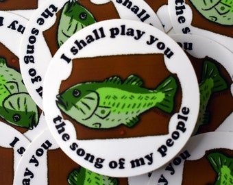 Big Mouth Billy Bass Sticker, Meme Sticker, Fishing Gifts, Fish Art, Fish Stickers, Gifts for dad, Billy Bass Sticker, Gag gifts for men