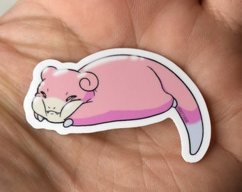 Cute Squish Faced Slowpoke, Kawaii Cute Pokemon Sticker, Slowpoke Laptop Sticker, Relaxing Sleepy Slowpoke, Dopey Pokemon art, Sweet pokemon