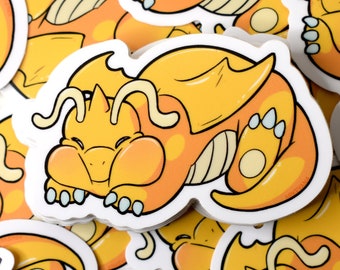 Squish Face Dragonite, Dragonite Sticker, Sleepy napping Dragon Sticker, Cute Pokemon Sticker, Kawaii Pokemon, Cute Dragon Pokemon art