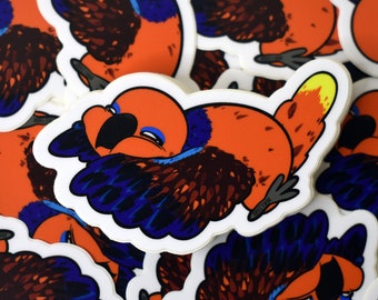 Red Eclectus Parrot Sticker, New Guinea Eclectus Parrot Sticker, Bird Sticker, Cute Bird, Pet Bird Sticker, Parrot Sticker, put a bird on it