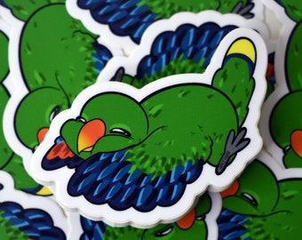 Green Eclectus Parrot Sticker, New Guinea Eclectus Parrot Sticker, Bird Sticker, Cute Bird, Pet Bird Sticker, Parrot Sticker