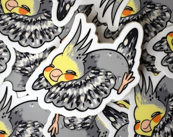 Sticker calopsitte, oiseau weiro, oiseau quarrion, oiseau perroquet, autocollant oiseau, oiseau mignon, autocollant oiseau de compagnie, autocollant perroquet