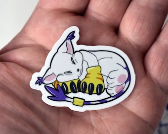 Gatomon Sticker, Tailmon Sticker, Digimon Sticker, Champion Digimon Sticker, Cat Nap Sticker, Cute Cat Sticker, Cute Digimon Sticker