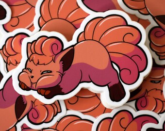 Cute Vulpix Sticker, Video Game Sticker, Cute Pokemon, Fire Pokemon Sticker, Kawaii Pokemon Sticker, Cute Sticker, Fox Sticker, Fire Fox