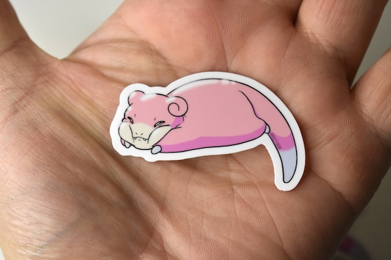 Cute Squish Faced Slowpoke, Kawaii Cute Pokemon Sticker, Slowpoke Laptop Sticker, Relaxing Sleepy Slowpoke, Dopey Pokemon art, Sweet pokemon