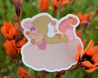 Cute Clown on a Cloud Sticker, Vintage Style Clown Dreaming Art, Kidcore, Clowncore Stationary gift, Cute Clown Sticker, Dreamy art, Jester