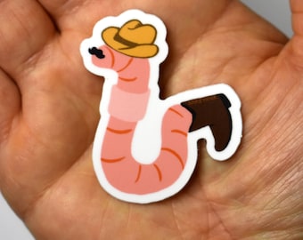 Would you still love me if I was a sheriff cowboy worm? sticker, would you still love me gf bf meme worm art, funny worm sticker, worm meme
