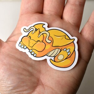 Squish Face Dragonite, Dragonite Sticker, Sleepy napping Dragon Sticker, Cute Pokemon Sticker, Kawaii Pokemon, Cute Dragon Pokemon art Bild 3