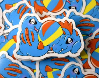 Sticker Totodile, Sticker Johto Pokemon Starter, Pokémon aquatique mignon, Sticker crocodile, Sticker Kawaii, Sticker parentalité, Frère et sœur, Mignon