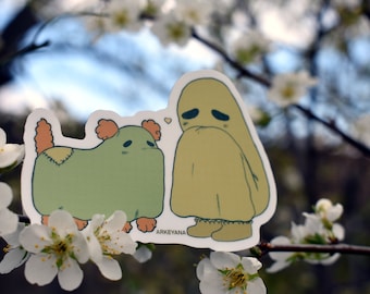 Meilleur ami de l'homme pour la vie et la vie après la mort, sticker fantôme pastel, sticker saison effrayante, ami fantôme et chien, santé mentale, art softcore