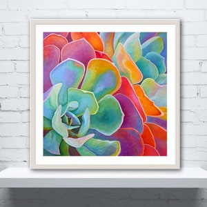 May include: Close-up of a succulent plant with vibrant green, purple, and orange petals. The petals are arranged in a spiral pattern, creating a colorful and abstract design.