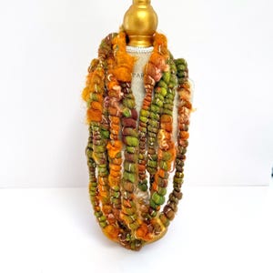 Fallen Leaves - Bobble Coiled Handspun Yarn – Chunky Wool Art Yarn - 3.5 yards