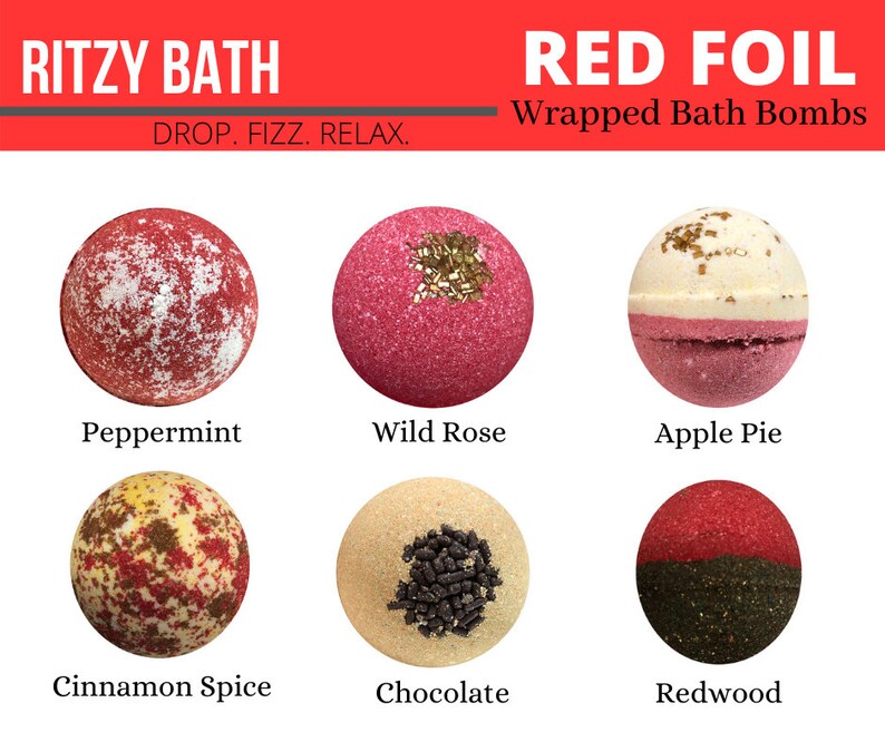 Bath Bombs Wrapped in Red Foil Bath Bomb Thank You Gift Red Etsy