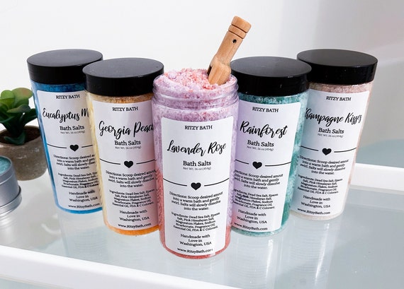 Handmade Bath Salts - Aromatherapy Soak, Self-Care Gift