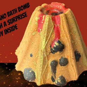 Volcano Bath Bomb (7.5 oz) with Surprise Toy: Handmade with Natural Ingredients