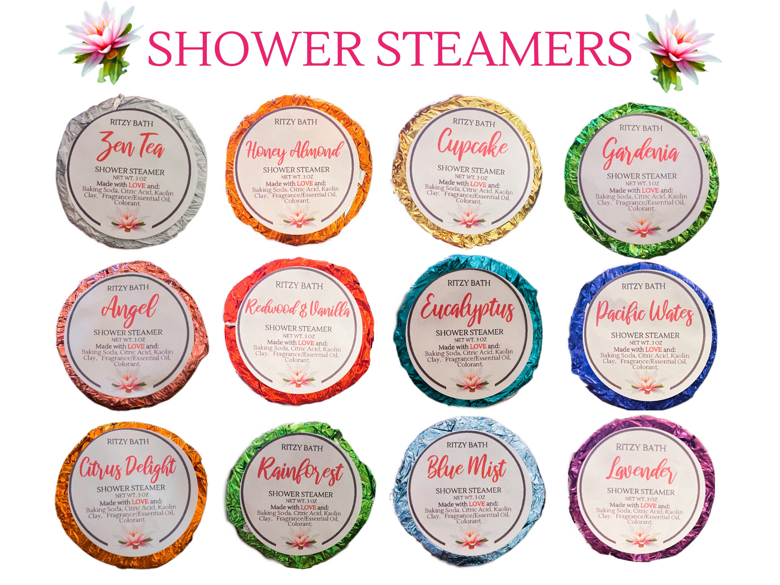 Shower Steamers Shower Steamer Gift Set Assorted Shower Etsy